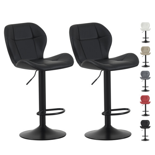 MCC (BLACK) Set of 2 Height Adjustable Kitchen BarStool Stella