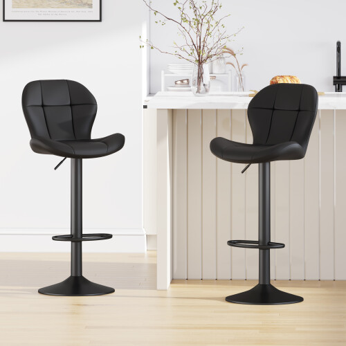MCC (BLACK) Set of 2 Height Adjustable Kitchen BarStool Stella 2