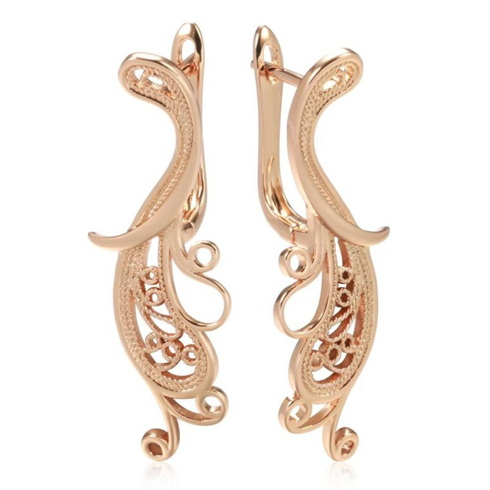 Elegant Geometric Tassel Golden Glossy Dangle Earrings For Women Minimalist Jewelry