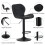 MCC (BLACK) Set of 2 Height Adjustable Kitchen BarStool Stella 6