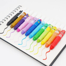 (Multicolor, 12pcs) Cute Jumbo Crayons, 12pcs 12 Colors Non Toxic Twistable Crayons with Clear Bag, Creative Coloring Art Markers Set, Washable Silky Crayons