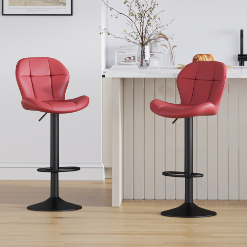 MCC (RED) Set of 2 Height Adjustable Kitchen BarStool Stella 2