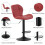 MCC (RED) Set of 2 Height Adjustable Kitchen BarStool Stella 5