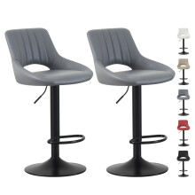 (GREY) Set of 2 Height Adjustable Kitchen BarStool Stacey