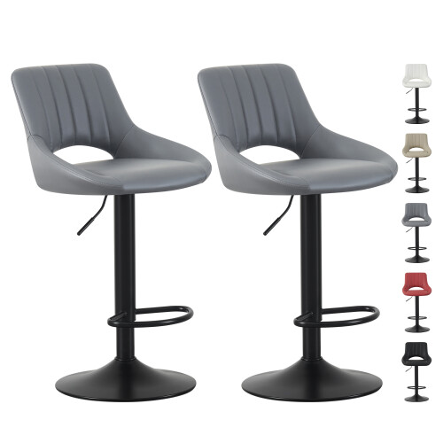 MCC (GREY) Set of 2 Height Adjustable Kitchen BarStool Stacey