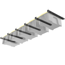 Overhead 6 Pcs Storage Bin Rack Brackets Garage Ceiling Rail Organiser