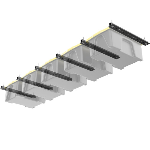Gr8 Home Overhead 6 Pcs Storage Bin Rack Brackets Garage Ceiling Rail Organiser