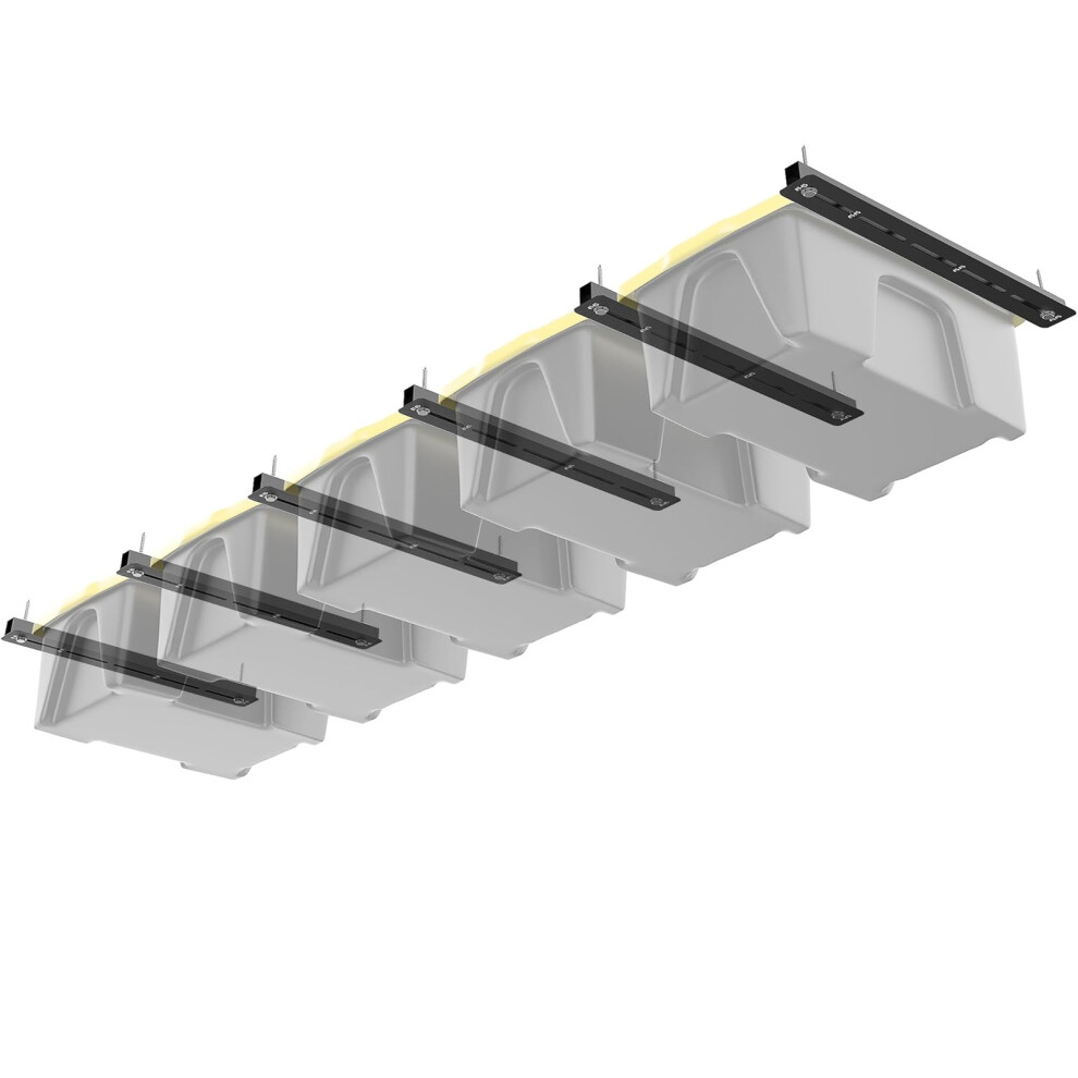 Gr8 Home Overhead 6 Pcs Storage Bin Rack Brackets Garage Ceiling Rail Organiser