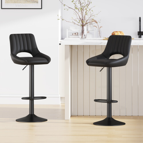 MCC (BLACK) Set of 2 Height Adjustable Kitchen BarStool Stacey 2