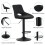 MCC (BLACK) Set of 2 Height Adjustable Kitchen BarStool Stacey 6