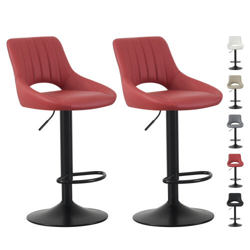 MCC (RED) Set of 2 Height Adjustable Kitchen BarStool Stacey