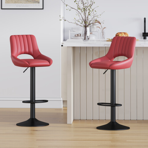 MCC (RED) Set of 2 Height Adjustable Kitchen BarStool Stacey 2