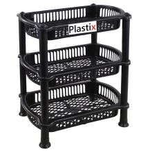 3 4 Tier Plastic Storage Shelf Shelves Basket Rack Caddy Home Kitchen Veg Fruit