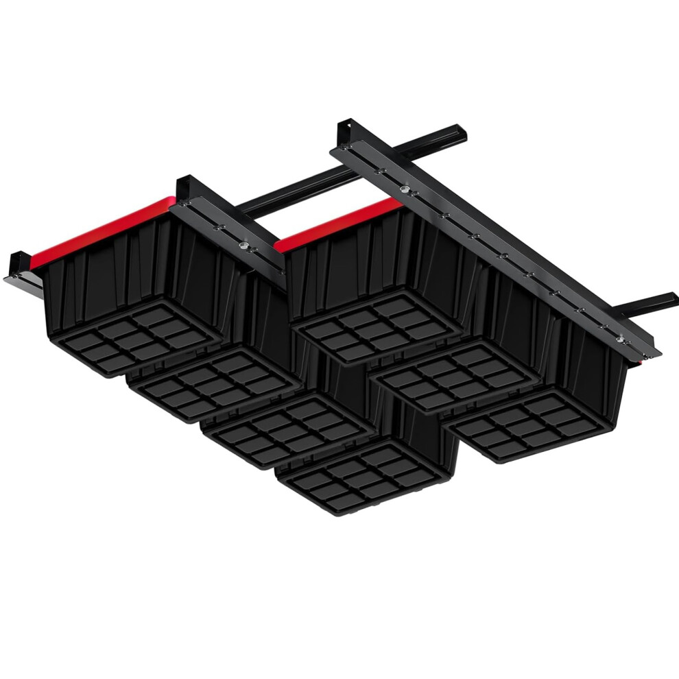 Gr8 Home Overhead Adjustable Storage Bin Rack Brackets Ceiling Rail Organiser
