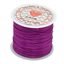 (white, One size) 50m Elastic Cord Stretchy String Thread 50 Meters for Jewelry DIY purple