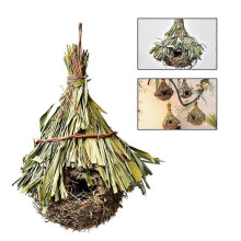 (Style2 S, One size) Hummingbird Nesting House, Bird Hand Woven Nest Hanging Birdhouses Outside Grass Hut Roosting Pocket for Wren Sparrow Wicker Finch Chickadee - Style1