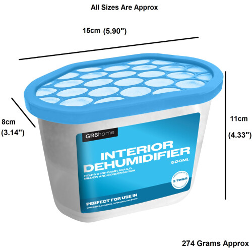 Gr8 Home 10 x 500ml Dehumidifier Interior Damp Mould Moisture Mildew Remover 1