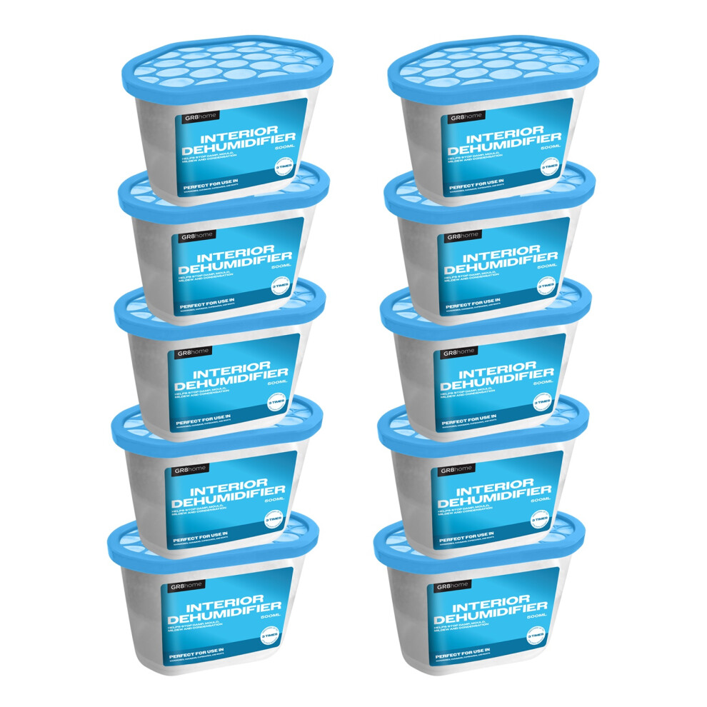 10 x 500ml Dehumidifier Interior Damp Mould Moisture Mildew Remover