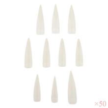 (As show, One size) 500 Pieces Artificial UV Gel False Point Manicure Nail Art Tips Set Natural