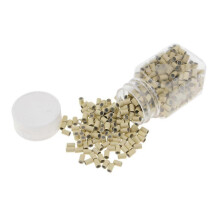 (As show, One size) 1 Bottle/Set 500PCS Silicone Micro Link Rings 3mm Lined Beads for Hair Extensions Tool - Light Brown, as described