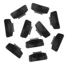 (White, One size) 10Pcs/Kit Snap Comb Clips for Hair Extension Weft 35mm- White/Black - White, 35mm - Black