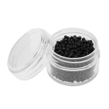 (Black, One size) 1000pcs Silicone Micro Beads Rings Links for Stick I-tip Tip Hair Extension - Black, 3 mm
