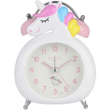 (As show, One size) Unicorn alarm clock, children's alarm clock, silent clock with night light, loud alarm clock, children's desk clock