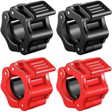 (As show, One size) Barbell Clamps - Quick release pair of locking standard barbell plate collar clamps for practice weightlifting.