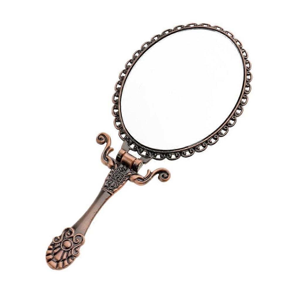 (Mini, One size) Pocket Size Vintage Antique Handheld Cosmetic Foldable Compact Makeup Mirror - Bronze, Mini