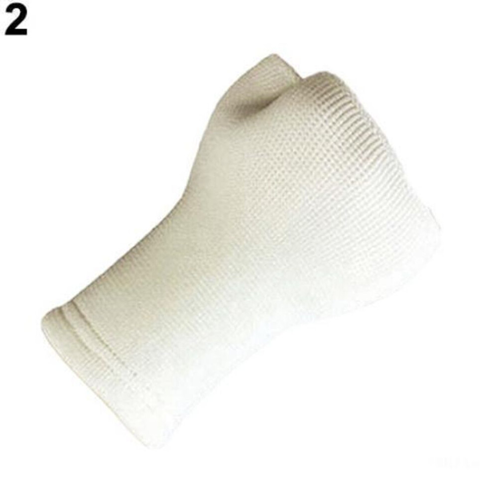 (white) 1pair Gloves Sports Wrist Support Sleeve Protection Sweat Absorption Breathability General Purpose