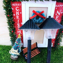 (As show, One size) 5Pcs 1/12 Scale Wooden Door Miniature Furniture Christmas Tree Model Xmas Decor Toys