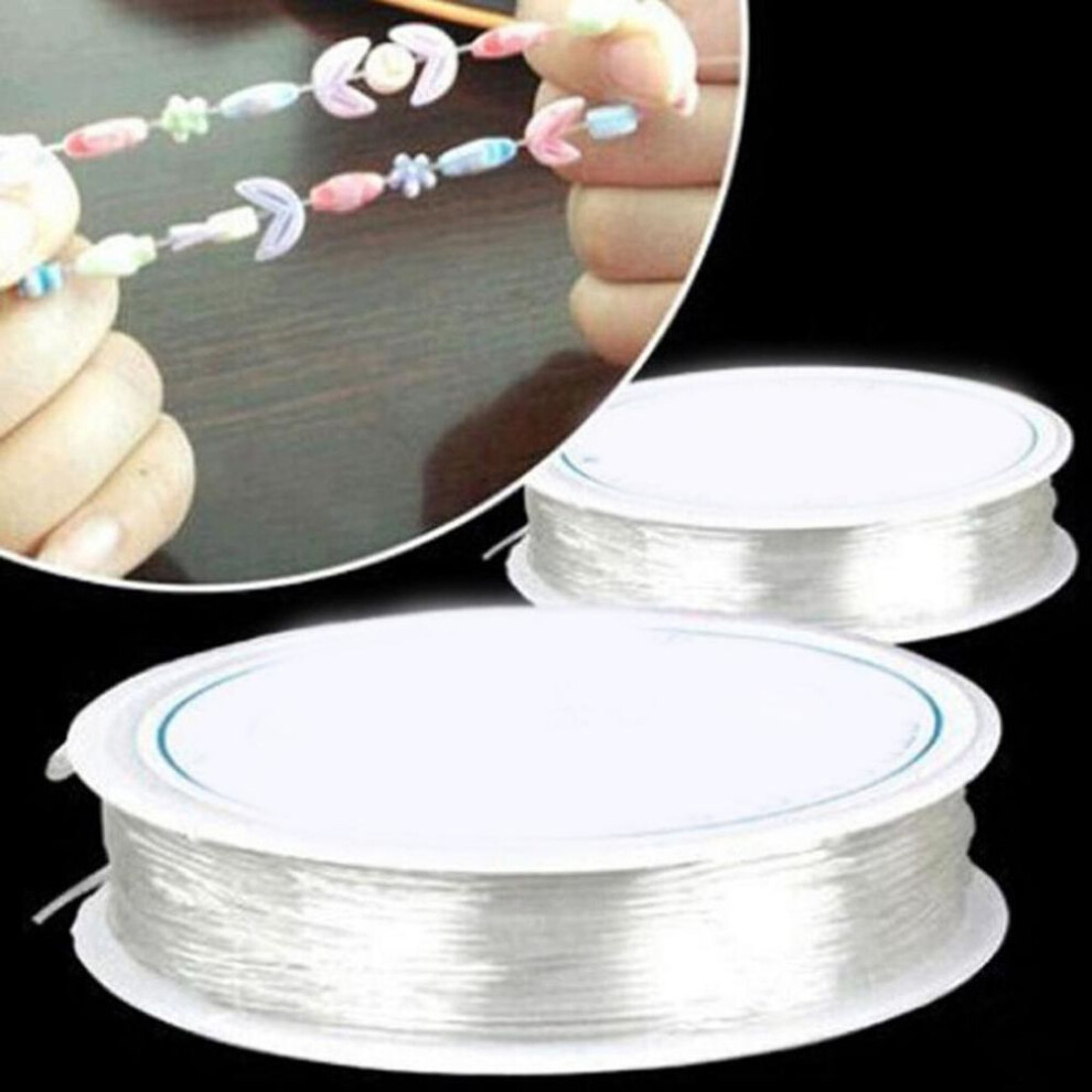 (as the picture, 0.4 mm) 1 Roll Of Sturdy Bead Thread Elastic Bobbin Elastic Band Diy Jewelry Bracelet Necklace Handmade Crafts Accessories