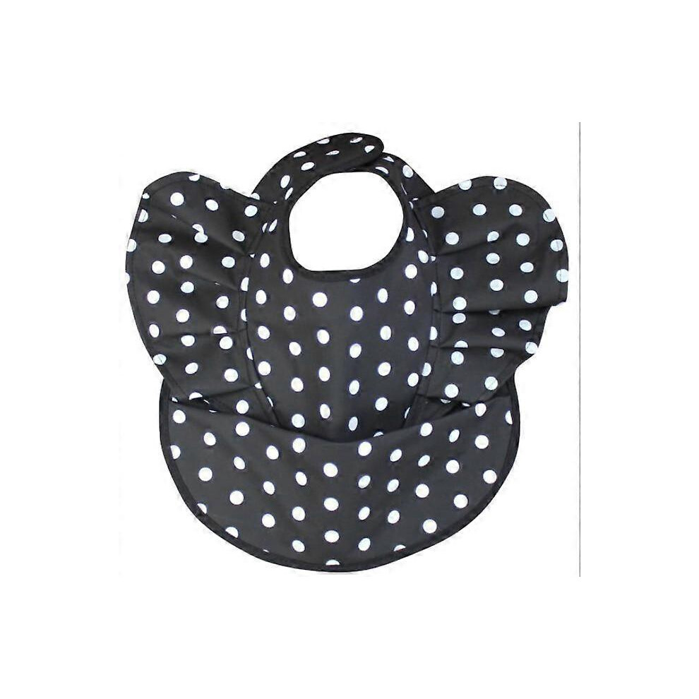 (As Show, One Size) Waterproof Baby Bib For Baby Girl - Better Than Silicone, Wipe Clean And Washable - Toddler Bibs With Food Catcher- Black Kikidex