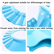 (As show, One size) Baby Shampoo Cap, Adjustable Baby Shower Cap, Shampoo Protection for Children's Ears, Children's Shampoo Cap-Blue