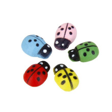 (As show, One size) Miniature Dollhouse Bonsai Craft Fairy Garden Glass Vase Decor Colorful Ladybird Pack Of 100