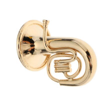 (As show, One size) 1:12 Miniature Alloy Tuba Dollhouse Artist Offerings Ornaments, Handcrafts Music Instrument Collectibles