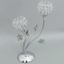 (As show, One size) Exquitise Crystal Silver Candle Holder Tea Light Cup Bowl Candlestick Candelabra Bowl Tabletop Vase with Stand Base