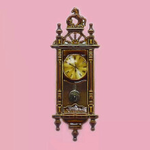 (As show, One size) Mini Dollhouse Pendulum Clock Miniature 1/12 Accessories Ornament Decor for Kids