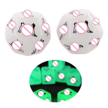 (As show, One size) 2pcs D12 Glow in Dark Couples Foreplay Game Dice Fun Aid for Him or Her Gift