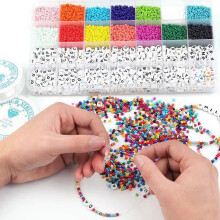 (Set 2, One size) Glass Seed Beads for Jewelry Making - 3mm Glass Beads for Beaded Bracelets in - Set 1