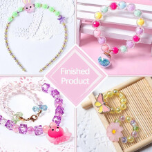 (B, One size) Beads Set for Jewelry Making Kids Adults Children Craft DIY Necklace Bracelets Colorful Crafting Beads Kit Box with Accessories Supplies - A