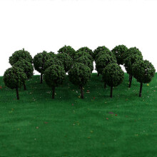 (As show, One size) 50pieces Model Ball Shaped Trees Train Garden Wargame Diorama 1:75 HO OO Scale Light Green