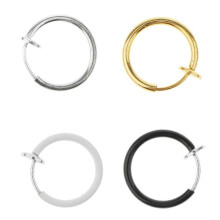 (As show, One size) 4pcs 13x13mm Clip On Nose Ear Septum Lip Eyebrow Ear Ring Non Piercing