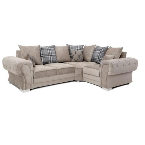 Furniture 786 (2c1 Corner Beige) Verona Scatter Back 1C2/ 2C1 Corner Sofa