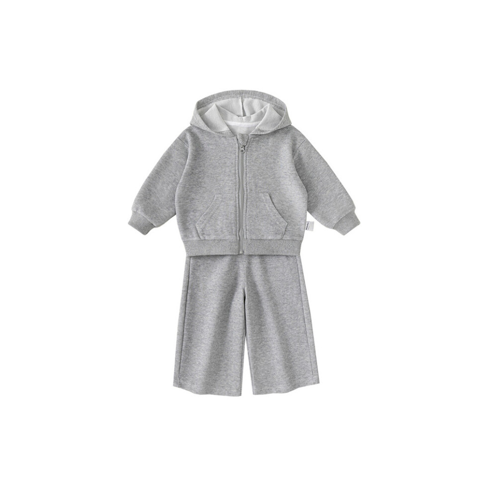 (Gray,110CM)Ensemble vêtements de sport unisexe pour enfants avec sweat à capuche à manches longues pour vêtements décontractés