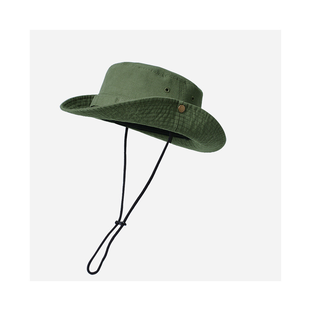 (Military Green)Gorra De Pescador De AlgodóN Sombrero Para El Sol Con Transpirabilidad Para Playa Y Actividades Senderismo-image