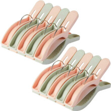(As show, One size) 10 Pack Beach Towel Clips for Beach Chairs Jumbo Size Towel Clamps for Beach Chairs Lounge Pool Chairs on Cruise Chair Plastic Clothes Pegs Hanging Cl