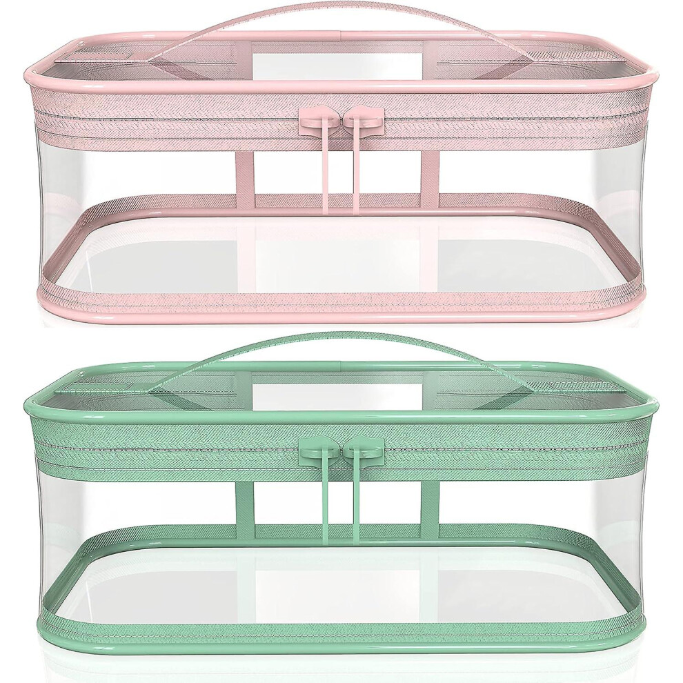 Photos - Cosmetic Bag Kikidex 2 Pcs Transparent Makeup Bag Zipper Waterproof Portable Travel Storage Pouch (As show, One size)