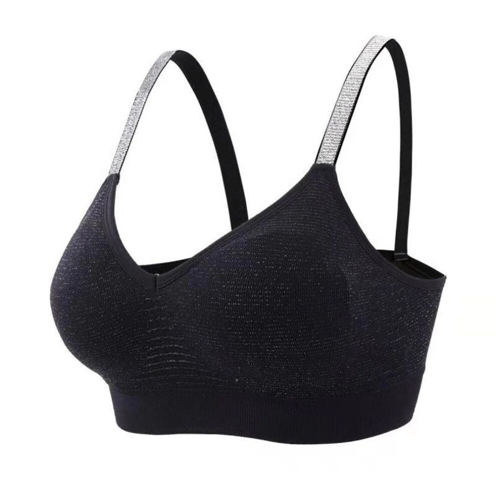 (black, One Size) Women Sports Crop Tops Seamless Underwear Removable Padded Camisole  Lingerie Intimates Female Soft Tank Camis