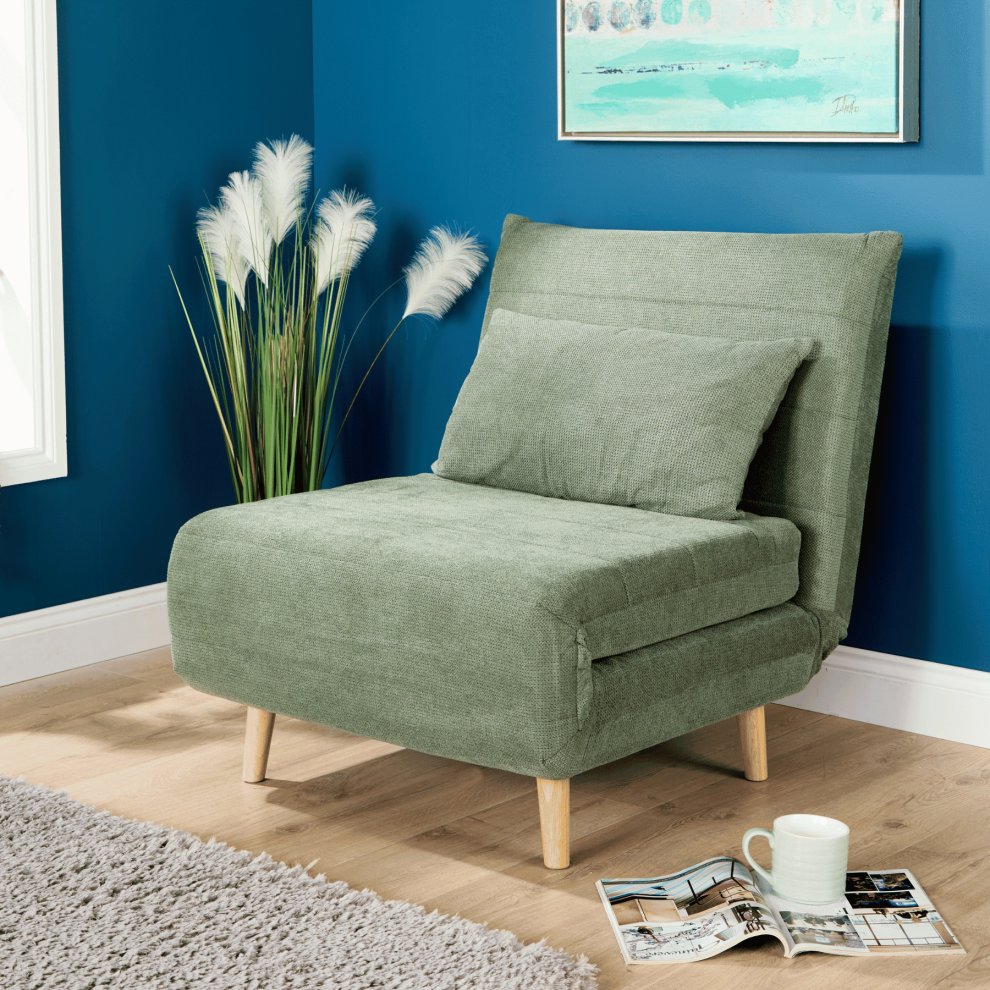 Home Source (Green) Single Clic Clac Sofa Bed Sleeper Couch Upholstered Green